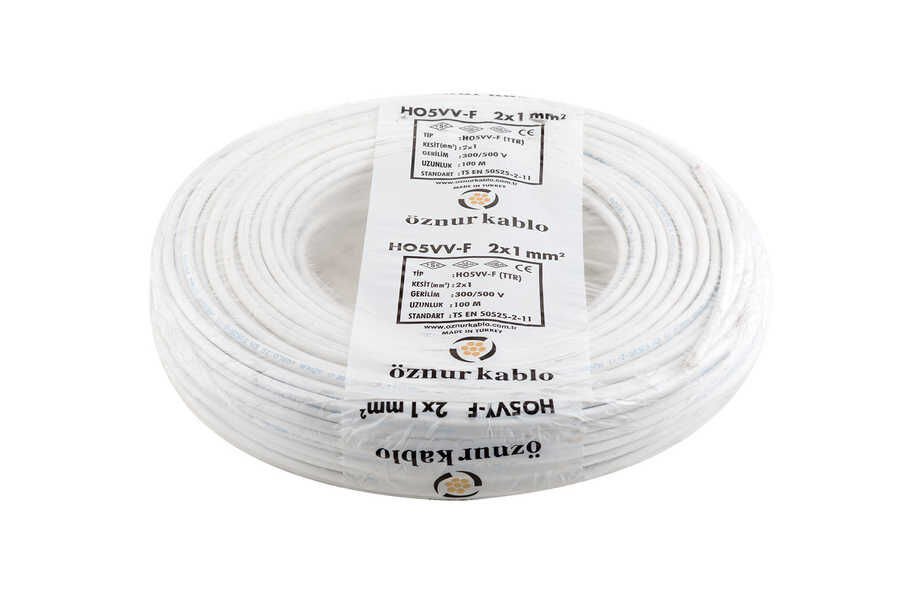 Öznur Kablo 2x1 mm Beyaz TTR - NYMHY